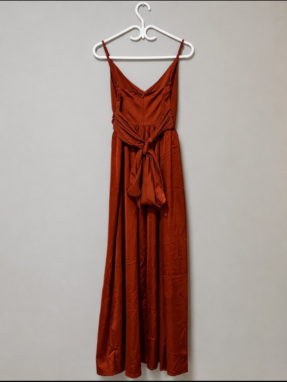 Revolve SHOWPO Around Me Copper Satin Wrap Maxi Dress Size 4 NWT - Picture 6 of 13